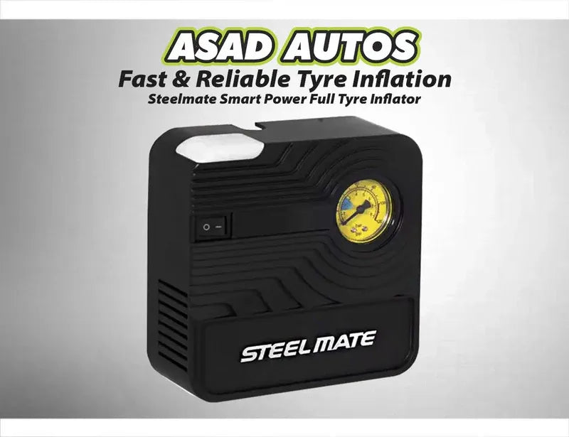 Steelmate Smart Power Full Tyre Inflator – Portable and efficient tyre inflator with digital display for accurate and fast inflation.
