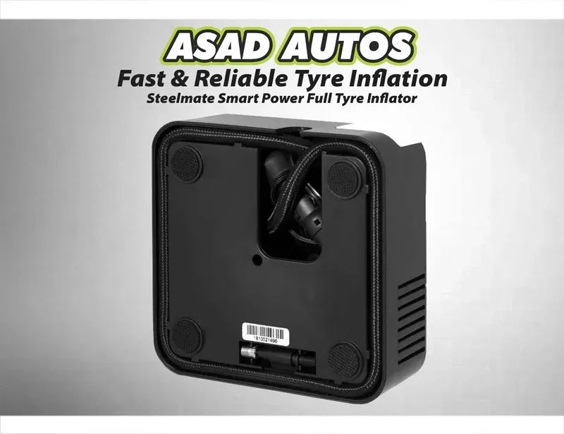 Steelmate Smart Power Full Tyre Inflator – Portable and efficient tyre inflator with digital display for accurate and fast inflation.
