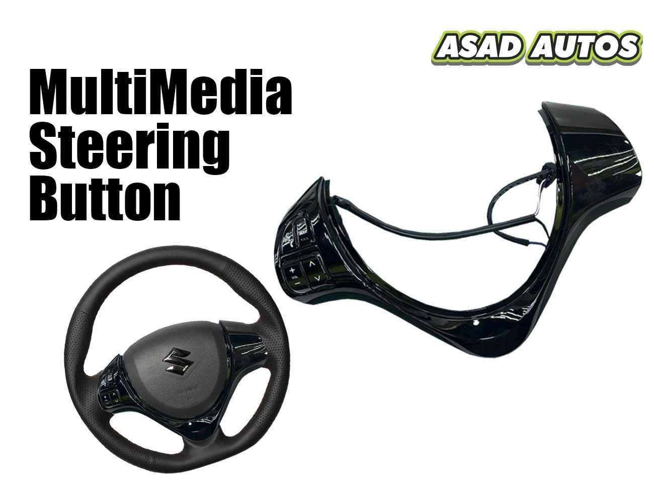 Suzuki Alto 2014 2025 660cc Steering Multimedia Buttons with Spiral Cable (Complete Set) – Compatible with Suzuki New Alto (2014-2025)