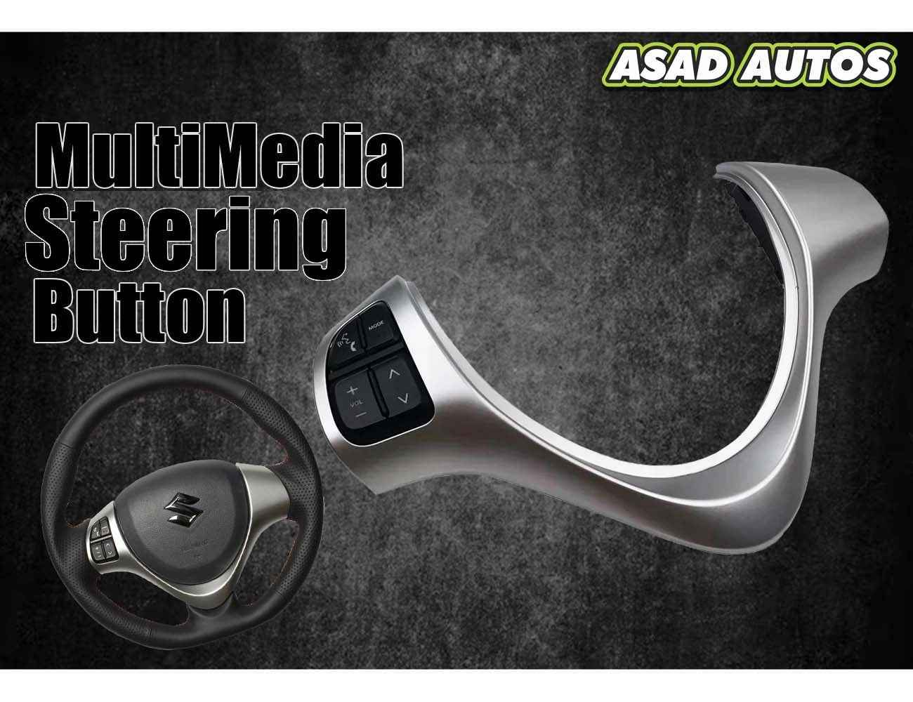 Suzuki Alto 2014 2025 660cc Steering Multimedia Buttons with Spiral Cable (Complete Set) – Compatible with Suzuki New Alto (2014-2025)