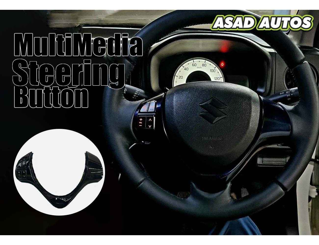 Suzuki Alto 2014 2025 660cc Steering Multimedia Buttons with Spiral Cable (Complete Set) – Compatible with Suzuki New Alto (2014-2025)
