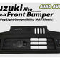 Style-X Front Bumper for Suzuki Alto 2014-2026, made from ABS plastic with fog light compatibility, offering a stylish and durable exterior upgrade.
