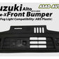 Style-X Front Bumper for Suzuki Alto 2014-2026, made from ABS plastic with fog light compatibility, offering a stylish and durable exterior upgrade.
