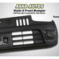 Style-X Front Bumper for Suzuki Alto 2014-2025, made from ABS plastic with fog light compatibility, offering a stylish and durable exterior upgrade.
