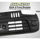 Style-X Front Bumper for Suzuki Alto 2014-2026, made from ABS plastic with fog light compatibility, offering a stylish and durable exterior upgrade.
