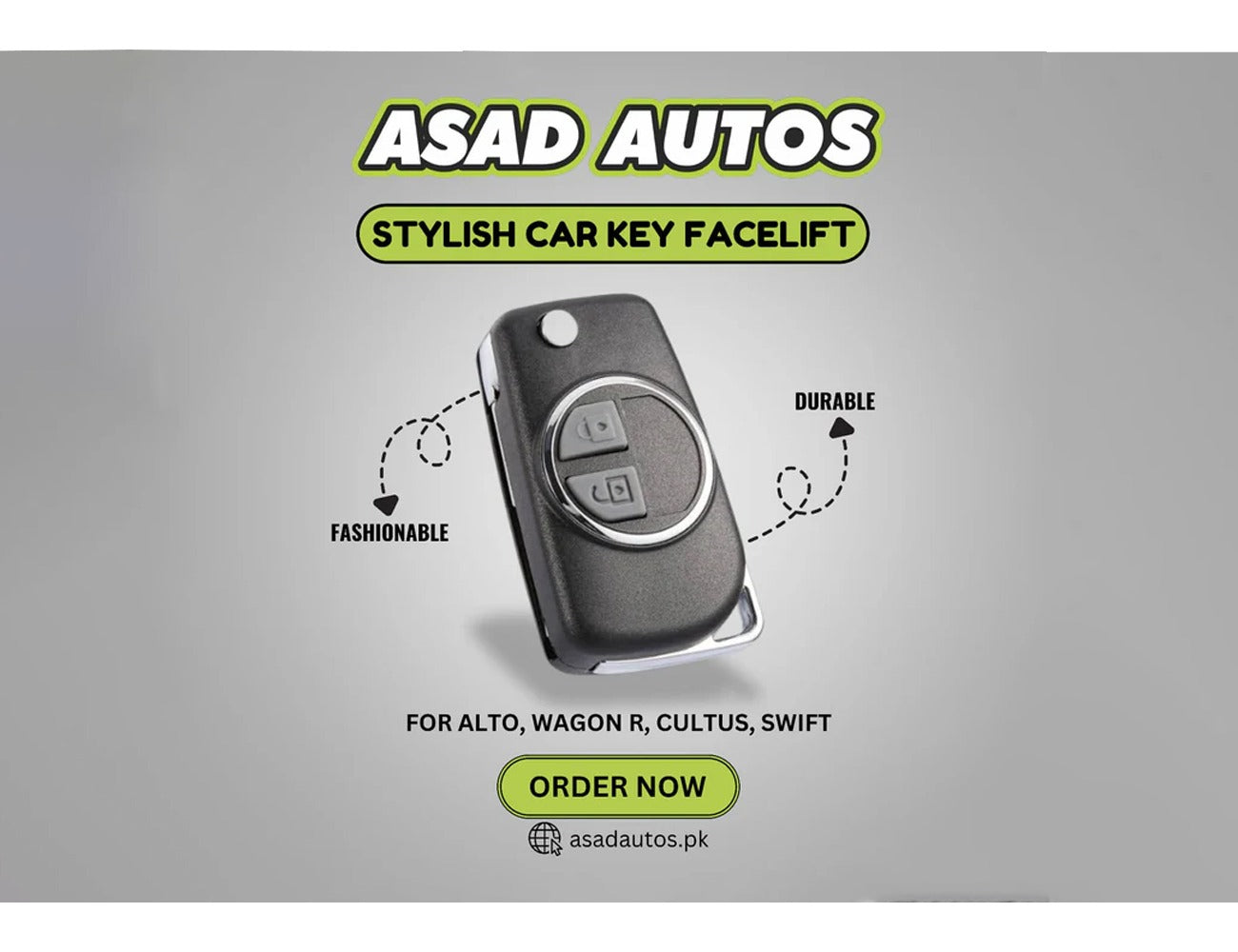 Suzuki Alto 2014-2026 Cultus Wagon R Swift flip key case kit replacement shell