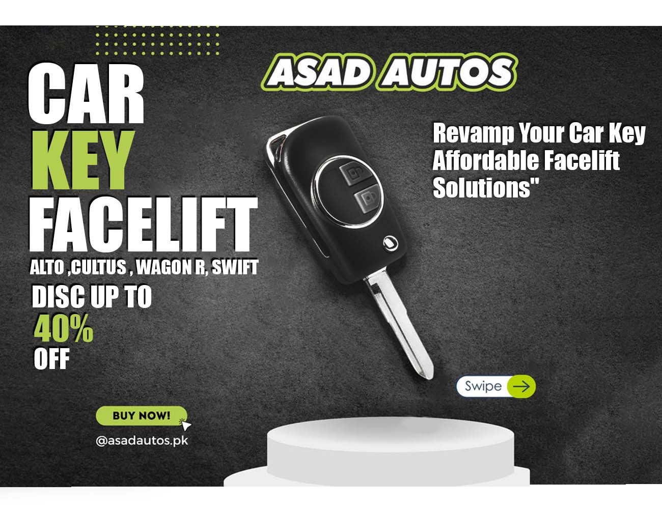 Suzuki Alto 2014-2026 Cultus Wagon R Swift flip key case kit replacement shell