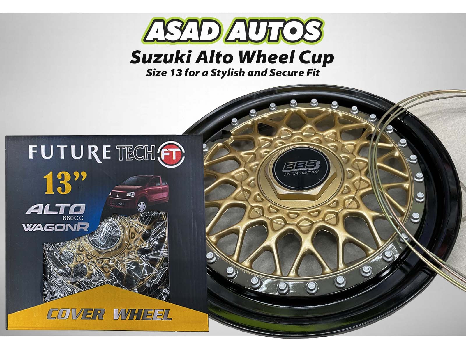 Suzuki Alto 2014-2026 Wheel Cup – Size 13 designed for a stylish and secure fit, offering both protection and a modern look for your vehicle.
