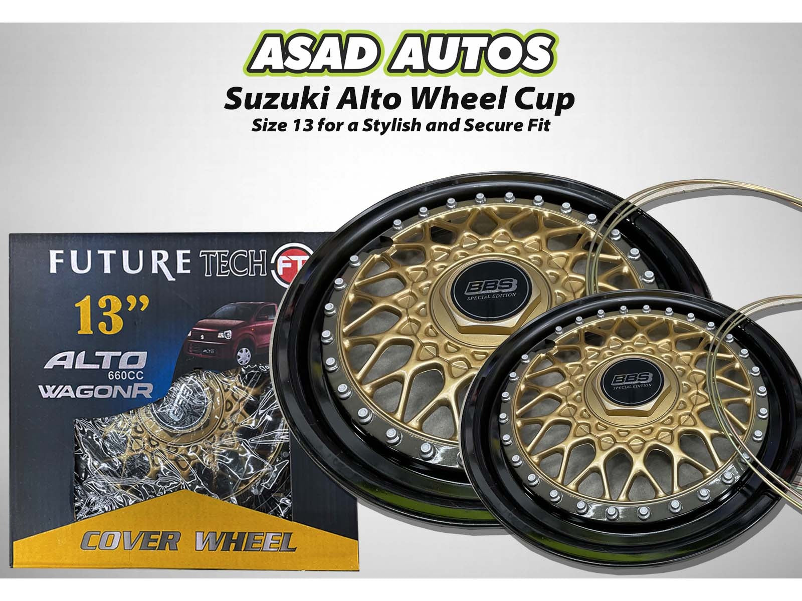 Suzuki Alto 2014-2026 Wheel Cup – Size 13 designed for a stylish and secure fit, offering both protection and a modern look for your vehicle.

