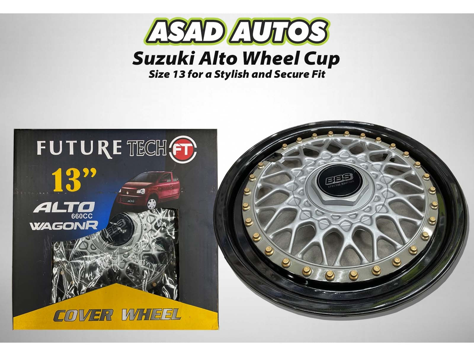 Suzuki Alto 2014-2026 Wheel Cup – Size 13 designed for a stylish and secure fit, offering both protection and a modern look for your vehicle.
