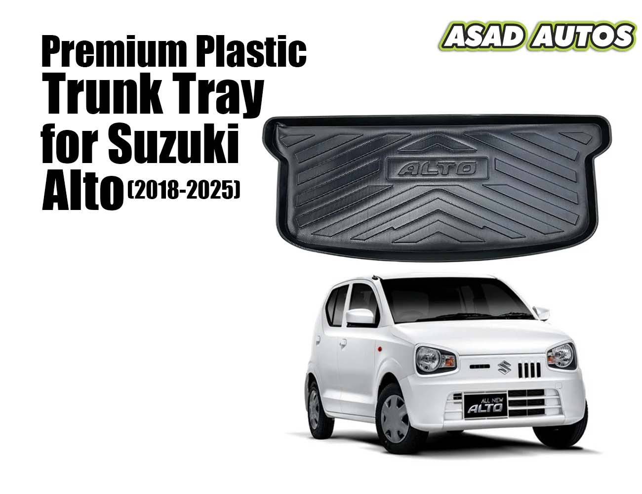 Suzuki Alto 2014-2026 trunk tray – heavy-duty plastic mat to protect car cargo area