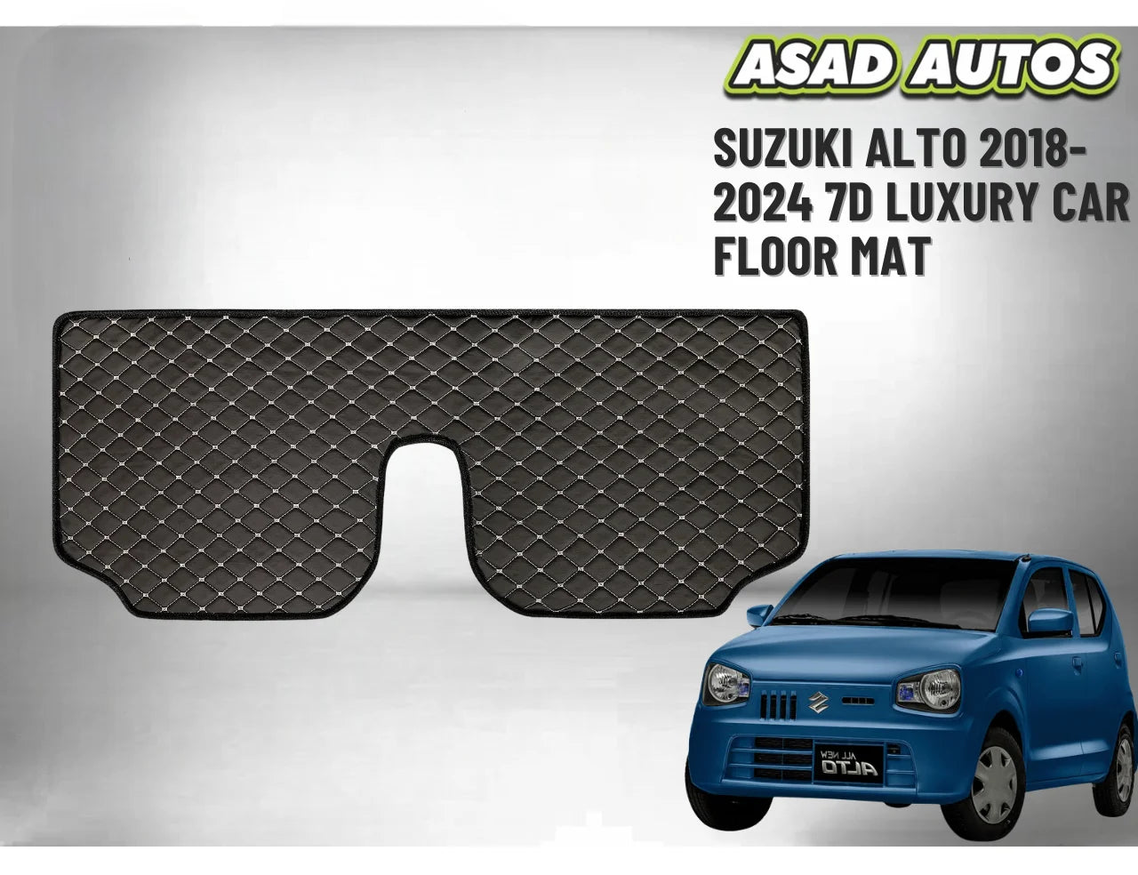 Suzuki Alto 2018–2024 7D Luxury Car Floor Mats – Custom Fit, Waterproof, Stylish Interior Protection
