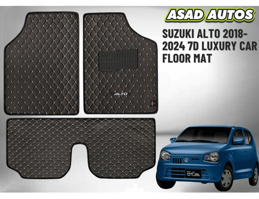 Suzuki Alto 2018–2024 7D Luxury Car Floor Mats – Custom Fit, Waterproof, Stylish Interior Protection

