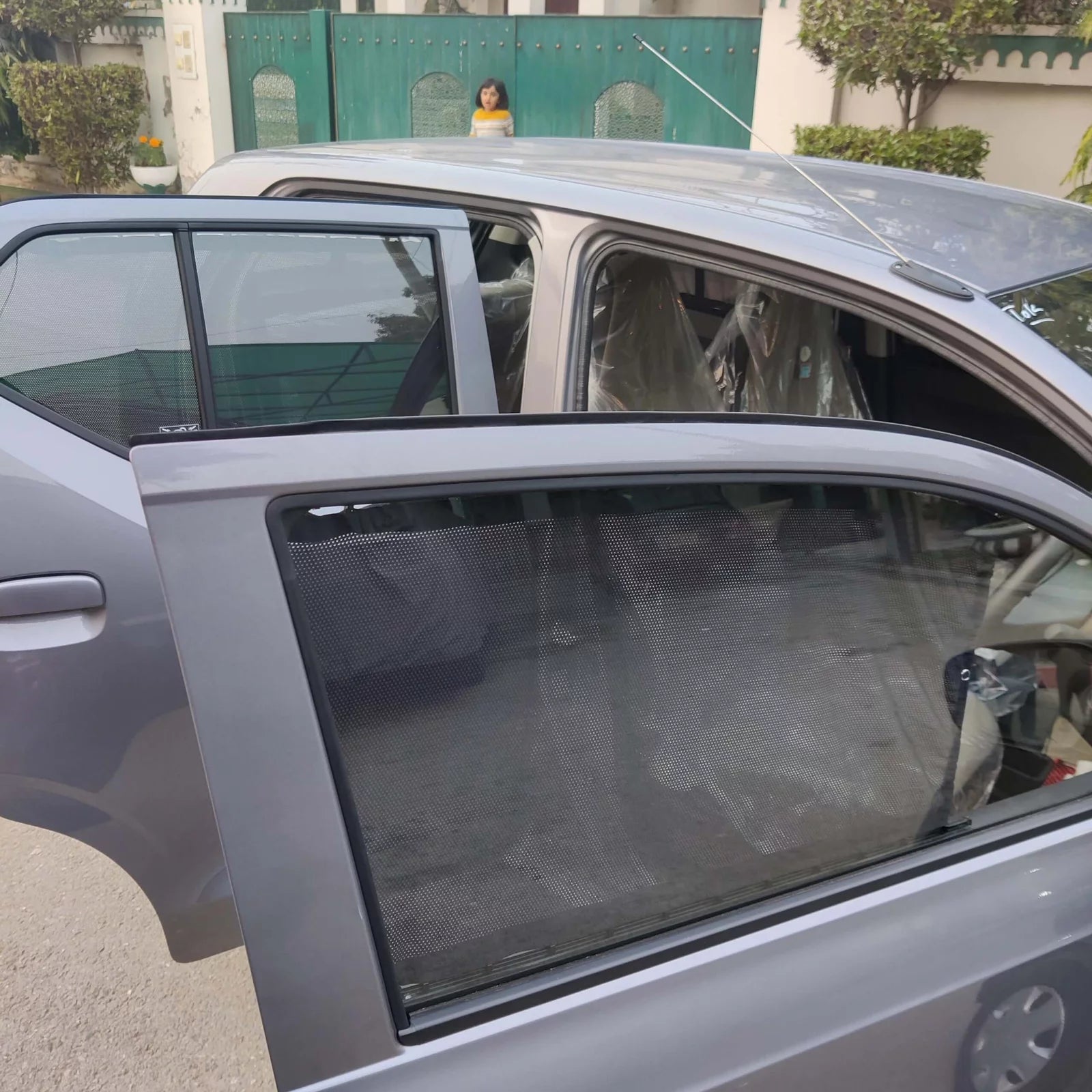 Suzuki Alto 8th generation window sun shades with Awra railing slide system