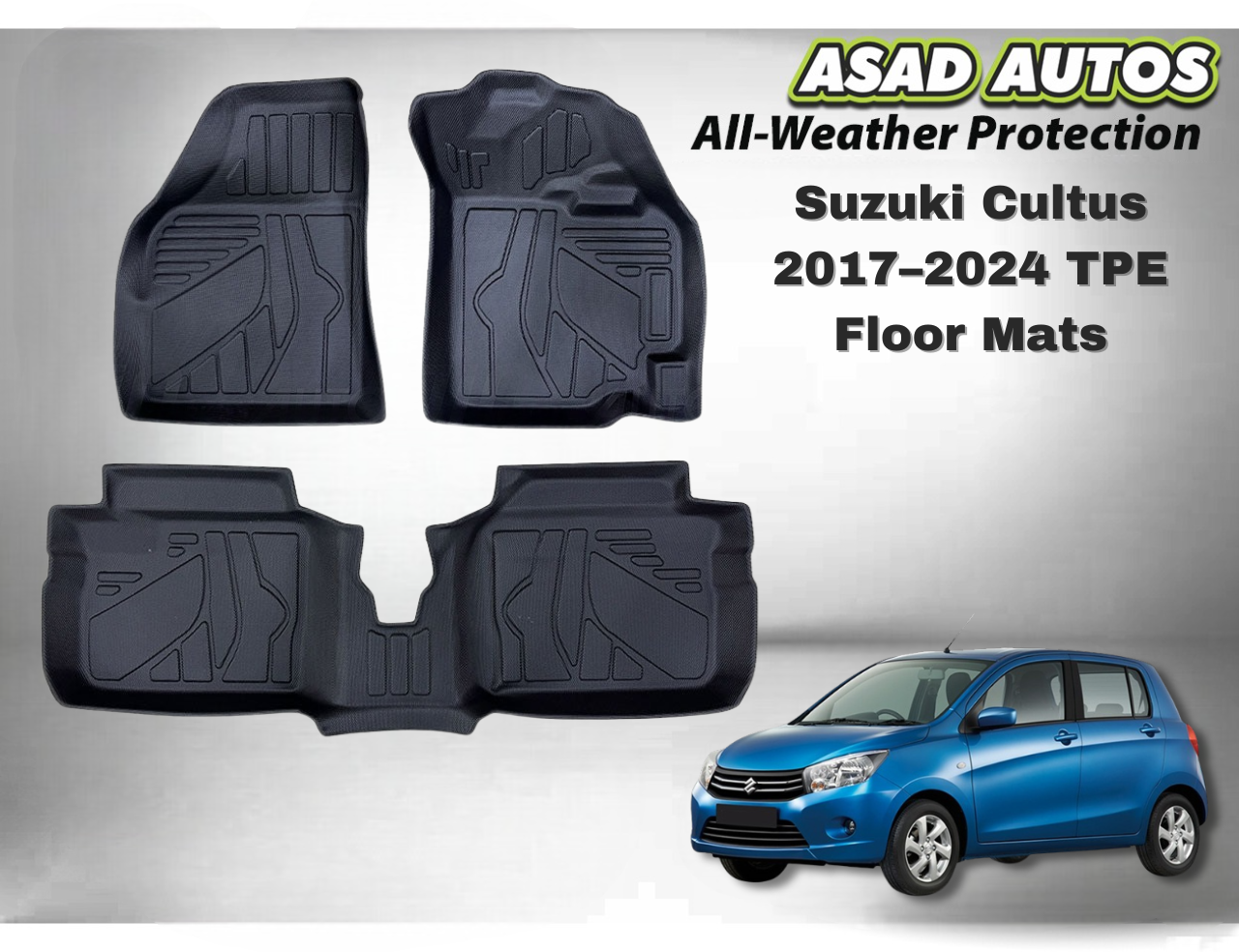 Suzuki Cultus 2017–2026 TPE Floor Mats – Premium All-Weather Custom Fit