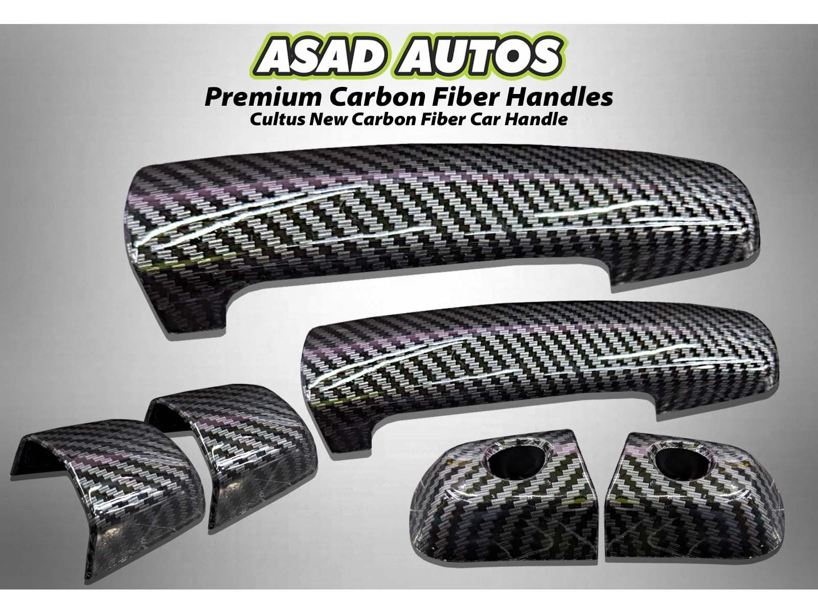 Suzuki Cultus carbon fiber car handles with a sleek and durable finish for a modern upgrade.
