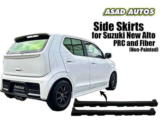Side Skirts (Non-Painted) for Suzuki New Alto 2014 2025 – PRC and Fiber Options Available