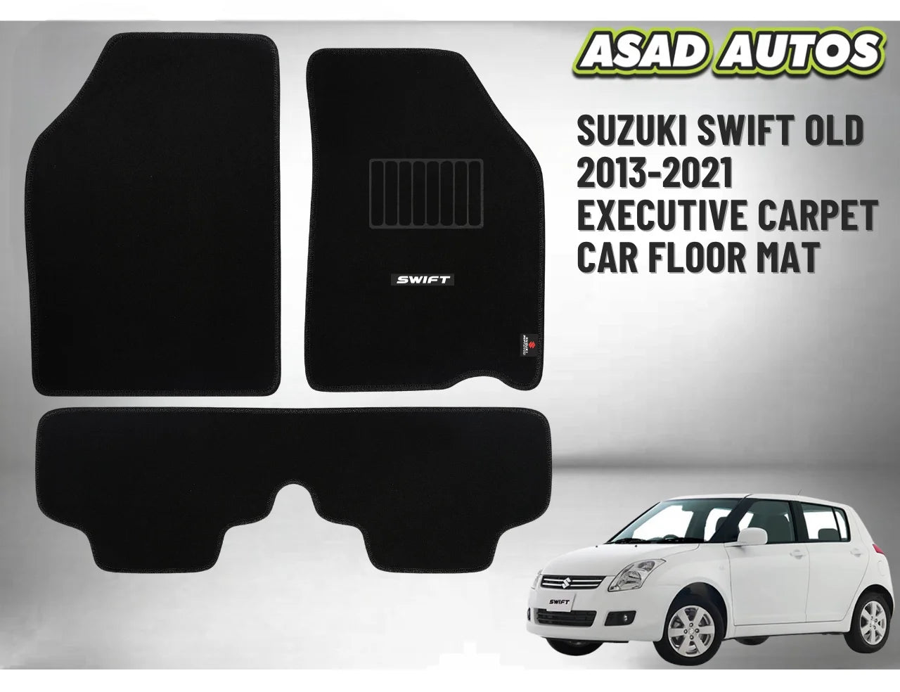 Suzuki Swift 2013–2021 Executive Carpet Car Floor Mats – Custom Fit, Premium Quality Interior Protection
