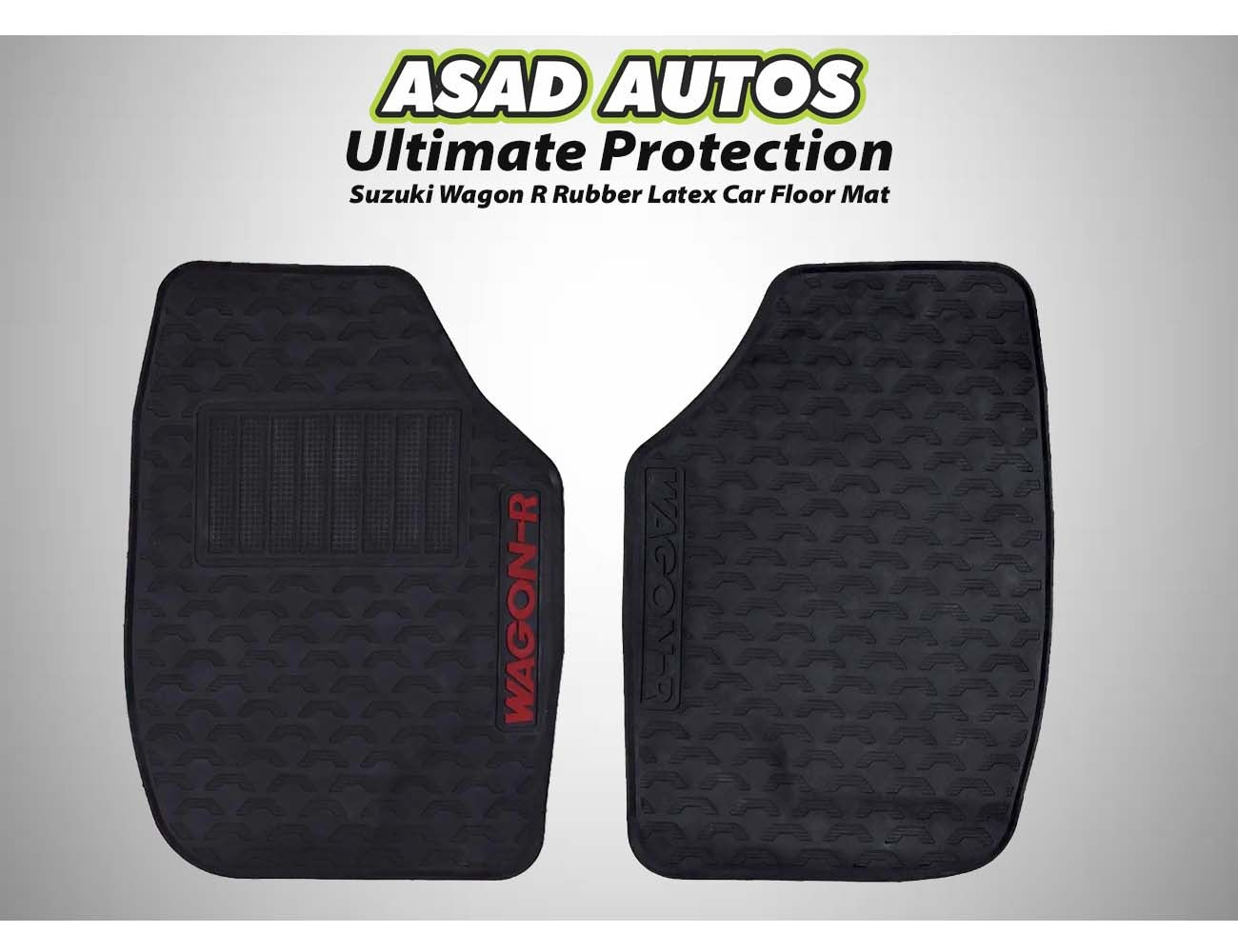 Suzuki Wagon R 2014-2024 Rubber Latex Car Floor Mats, designed for all-weather protection, durability, and a perfect fit to keep your car’s interior clean and stylish.