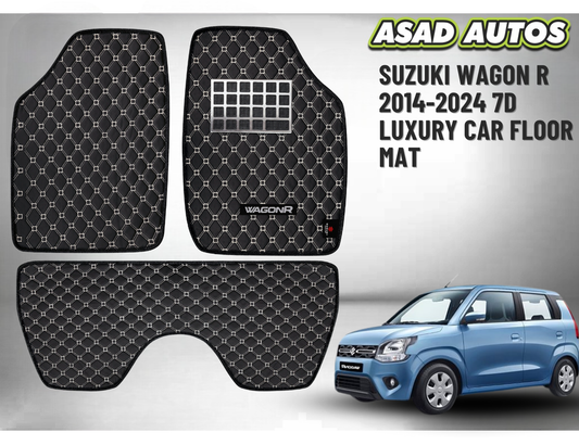 Suzuki Wagon R 2014–2024 7D Luxury Car Floor Mats – Custom Fit, Durable, Waterproof Interior Mats

