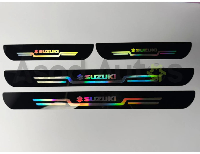 Suzuki door sill plate sticker plastic TPE carbon fiber anti scratch protector for car entry guards