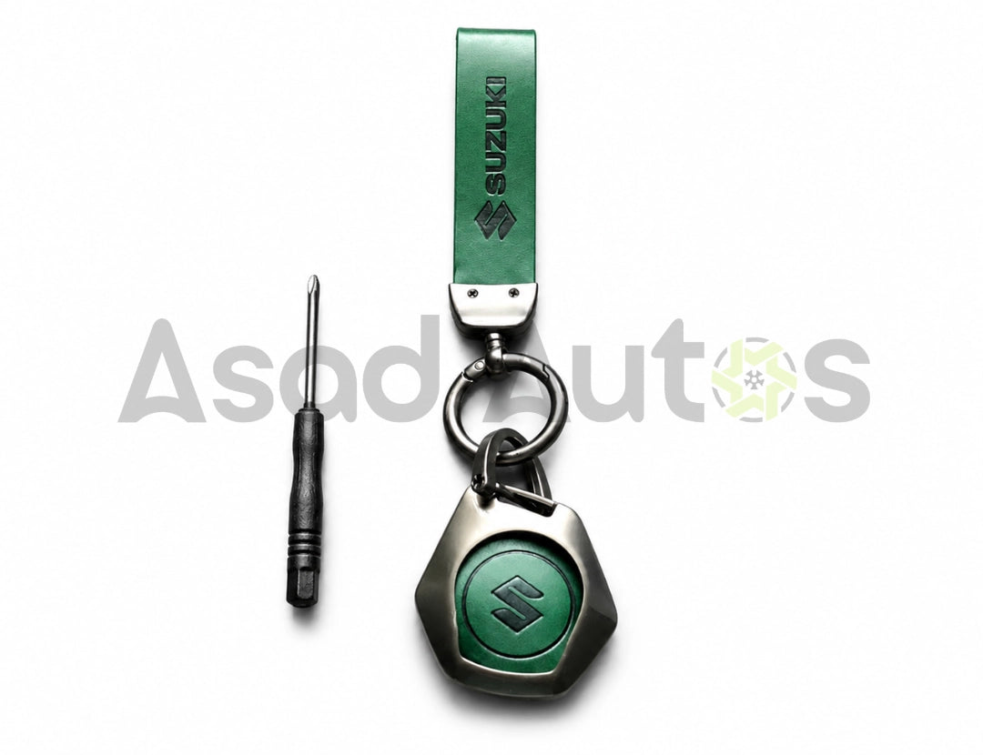 Premium leather Suzuki Wagon R key cover and keychain for 2019-2026