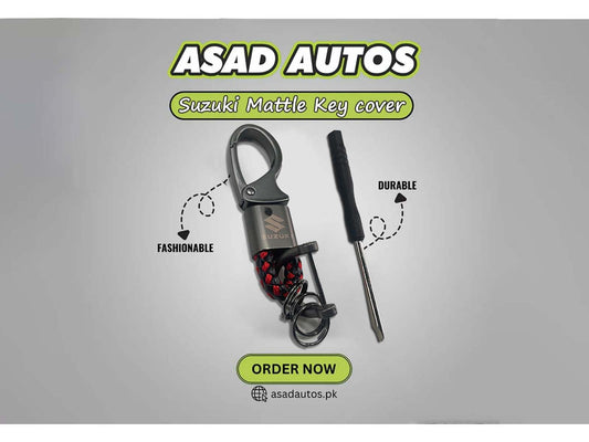 Suzuki metal keychain with a sleek and durable design featuring the Suzuki logo.
