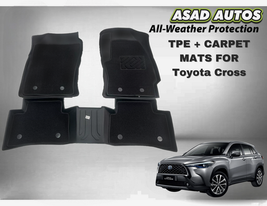 TPE + Carpet Floor Mats for Toyota Cross – Custom Fit Luxury All-Weather Mats

