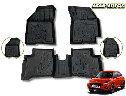 TPE Floor Mats for Suzuki New Swift 2017-2025 – All-Weather, Custom Fit & Durable