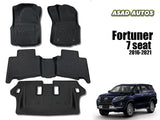 TPE Style Floor Mats with Trunk Mat for Toyota Fortuner (7 Seats) 2016-2021 – Complete Interior Protection