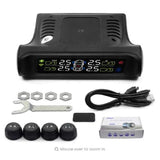 TPMS Tire Pressure Monitor System – Solar Powered, 4 External Sensors, Real-Time Pressure & Temperature Display for Cars