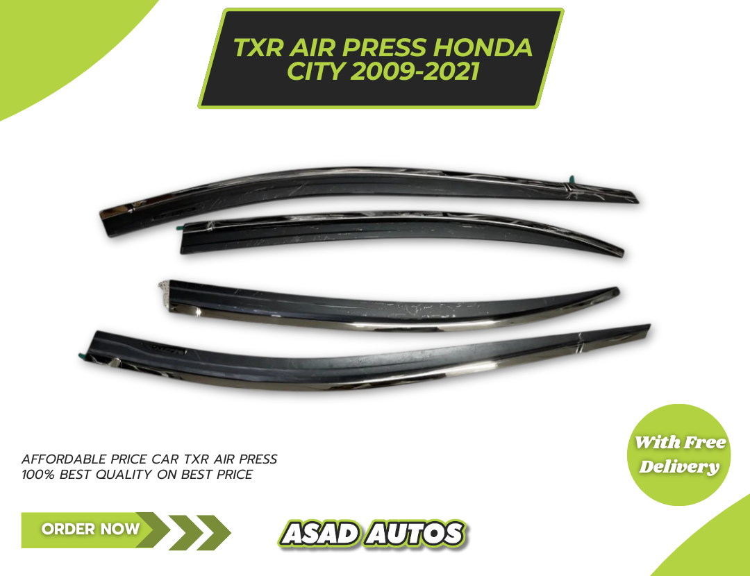 TXR Air Press 4 PCS Sun Visor for Honda City 2009-2021 – Premium Door Visor & Rain Guard Set