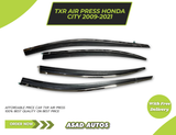 TXR Air Press 4 PCS Sun Visor for Honda City 2009-2021 – Premium Door Visor & Rain Guard Set