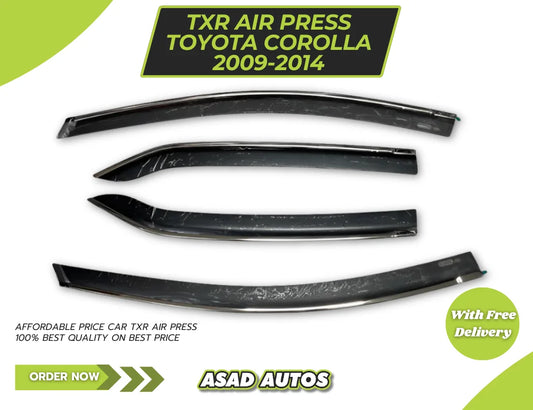 TXR Air Press 4 PCS Sun Visor for Toyota Corolla 2009-2014 – Premium Door Visor & Rain Guard Set