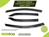 TXR Air Press 4 PCS Sun Visor for Toyota Corolla 2009-2014 – Premium Door Visor & Rain Guard Set