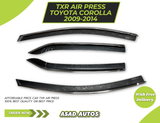 TXR Air Press 4 PCS Sun Visor for Toyota Corolla 2009-2014 – Premium Door Visor & Rain Guard Set