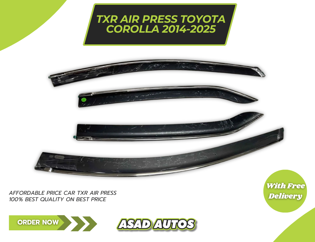 TXR Air Press 4 PCS Sun Visor for Toyota Corolla 2014-2025 – Premium Door Visor & Rain Guard Set