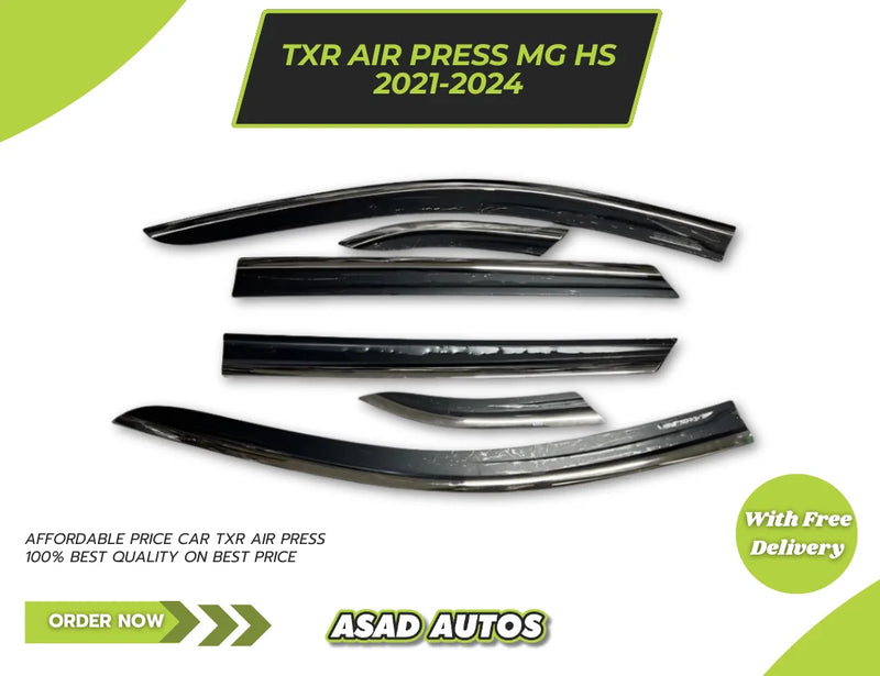 TXR Air Press 6 PCS Sun Visor for MG HS 2021-2024 – Premium Rain & Wind Deflector Set