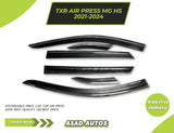 TXR Air Press 6 PCS Sun Visor for MG HS 2021-2024 – Premium Rain & Wind Deflector Set