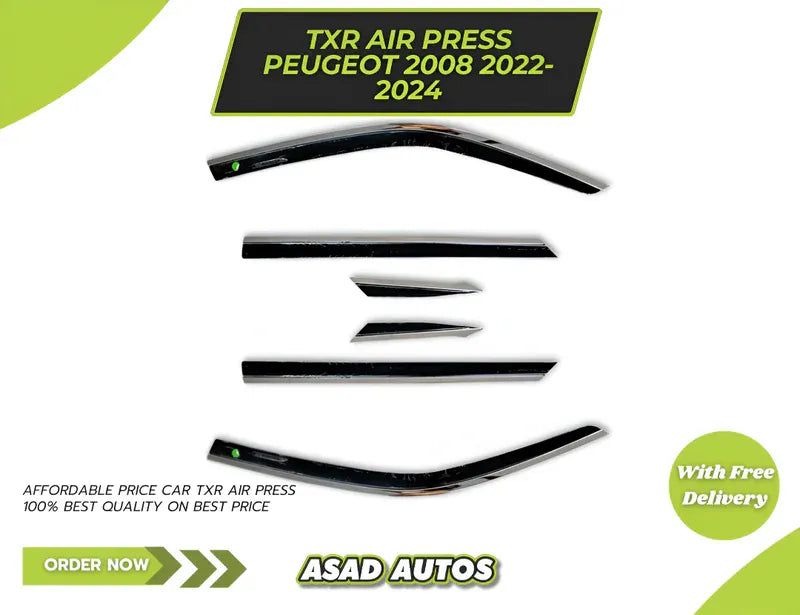 TXR Air Press Sun Visor With Chrome for Peugeot 2008 (2022-2024) – Stylish and Functional Vehicle Accessory
