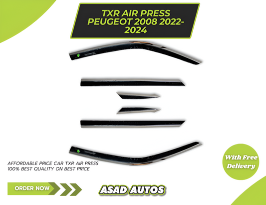 TXR Air Press Sun Visor With Chrome for Peugeot 2008 (2022-2024) – Stylish and Functional Vehicle Accessory
