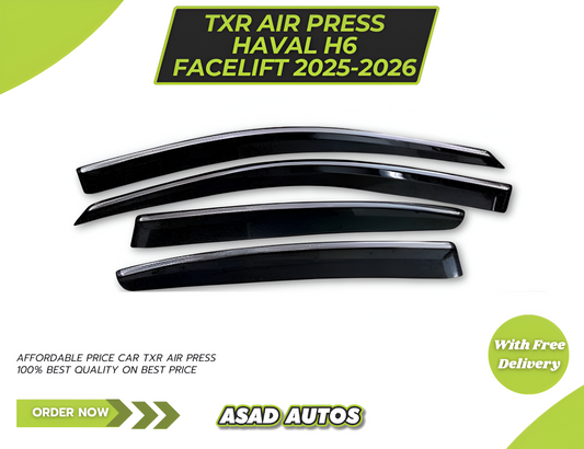 TXR Air Press / Sun Visor with Chrome for Haval H6 Facelift (2025) – Sleek Protection with Stylish Chrome Finish