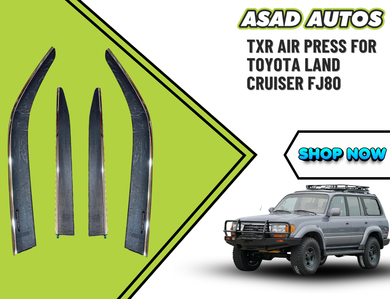 TXR Air Press for Toyota Land Cruiser FJ80 – Premium Window Visors