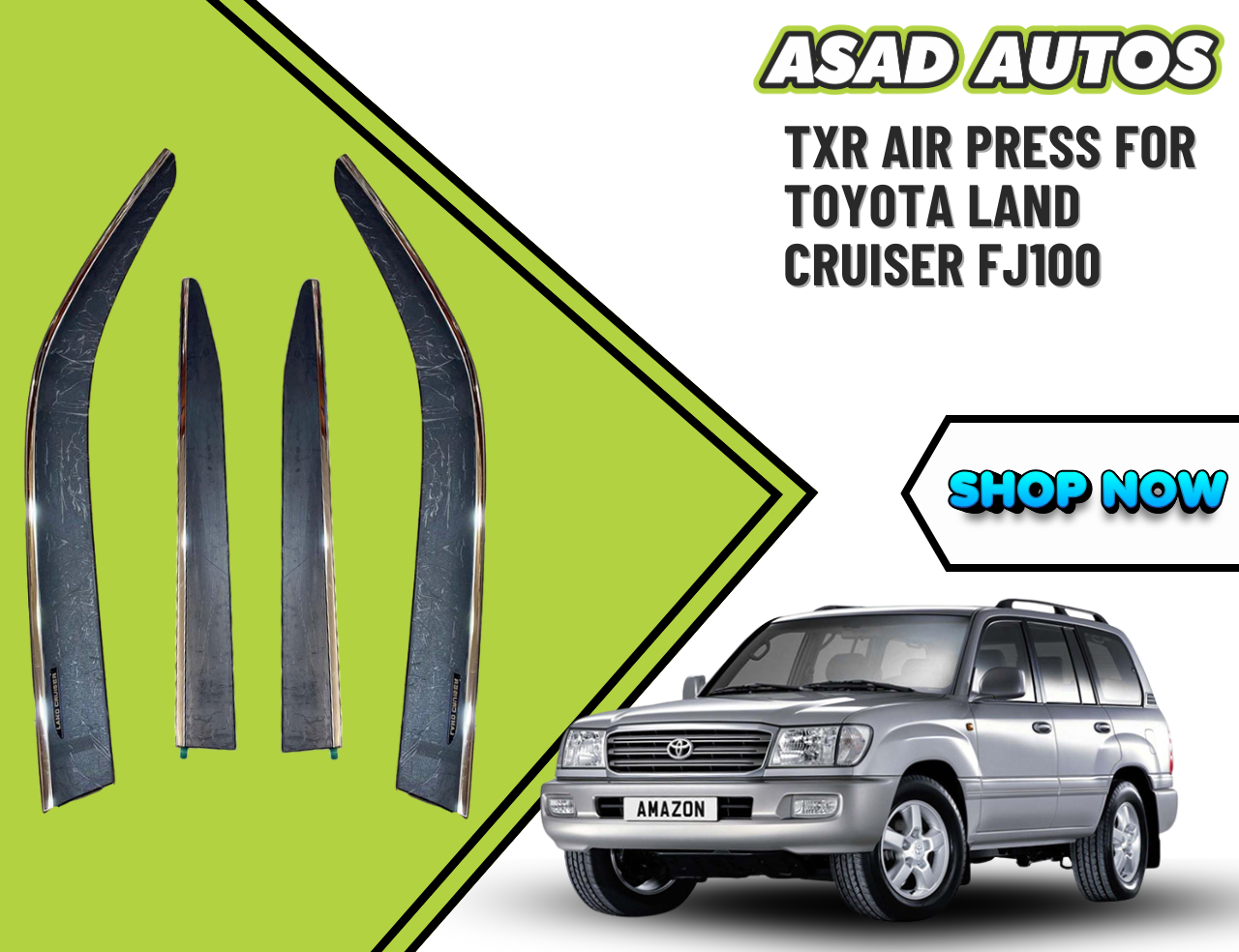 TXR Air Press for Toyota Land Cruiser FJ100 – Premium Smoked Window Visors