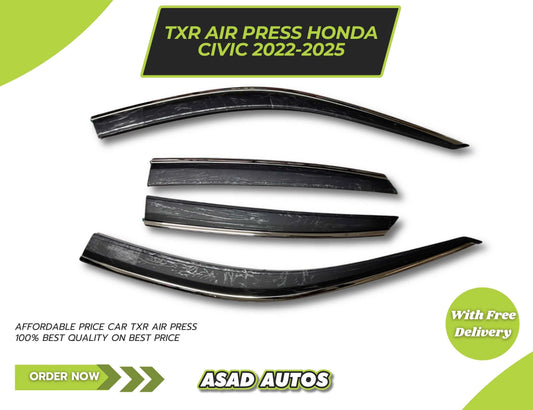 TXR Sun Visor Air Press with Chrome (4 Pcs) for Honda Civic 2022–2025