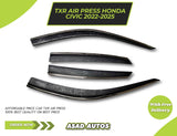 TXR Sun Visor Air Press with Chrome (4 Pcs) for Honda Civic 2022–2025