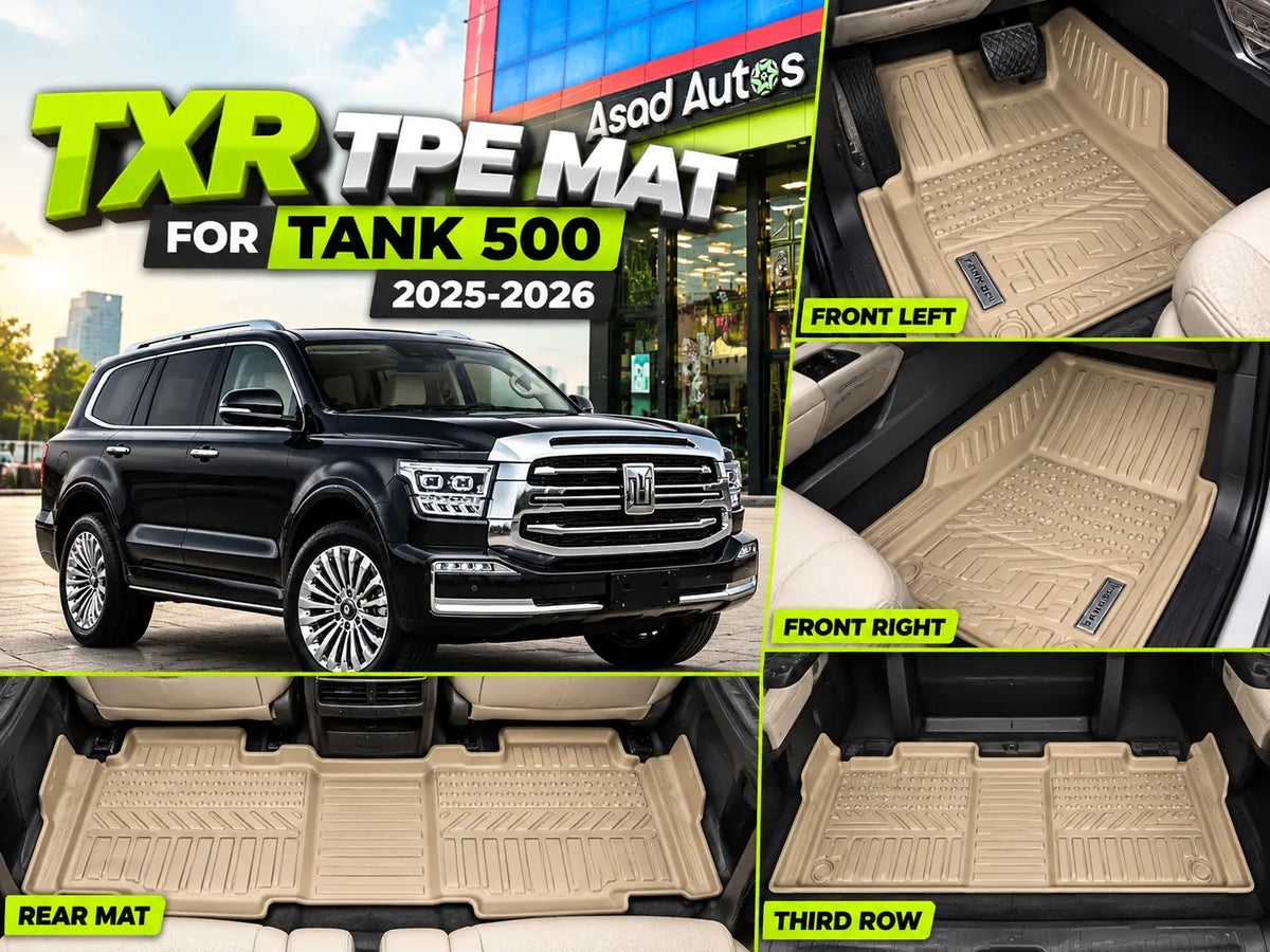 TXR TPE floor mats designed for GWM Tank 500 2025–2026.