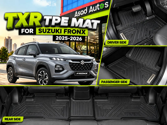TXR TPE floor mats designed for Suzuki Fronx 2025–2026.