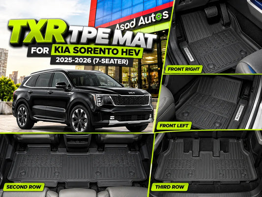 TXR TPE floor mats for Kia Sorento HEV 7-Seater 2025–2026.