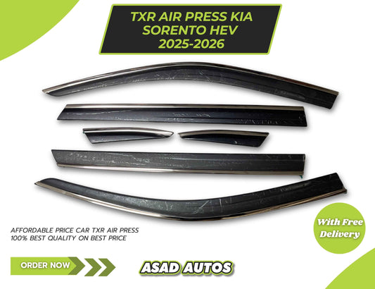 TXR Chrome Sun Visor Air Press (6 Pcs) for Kia Sorento HEV 2025–2026